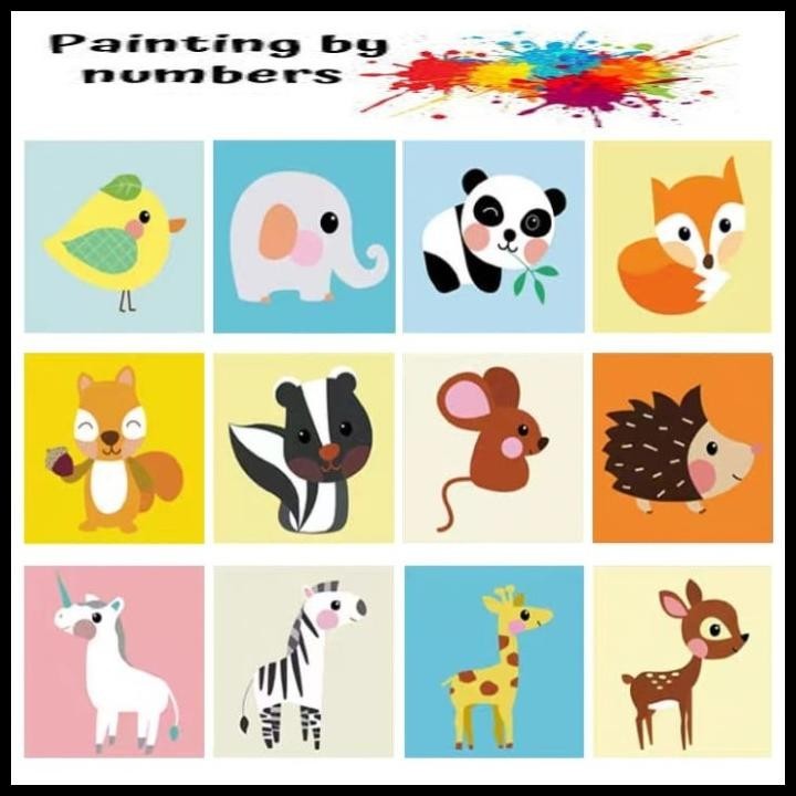 

TERBARU [KT] PAINTING BY NUMBER CHILDREN CANVAS / SET KANVAS LUKIS ANAK HEWAN !!!!