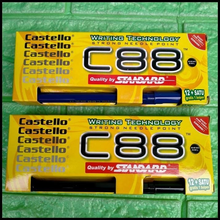 

DISKON 1 PACK 13 PCS BOLPEN STANDARD CASTELLO C88 PENA SEMI GEL PULPEN PEN