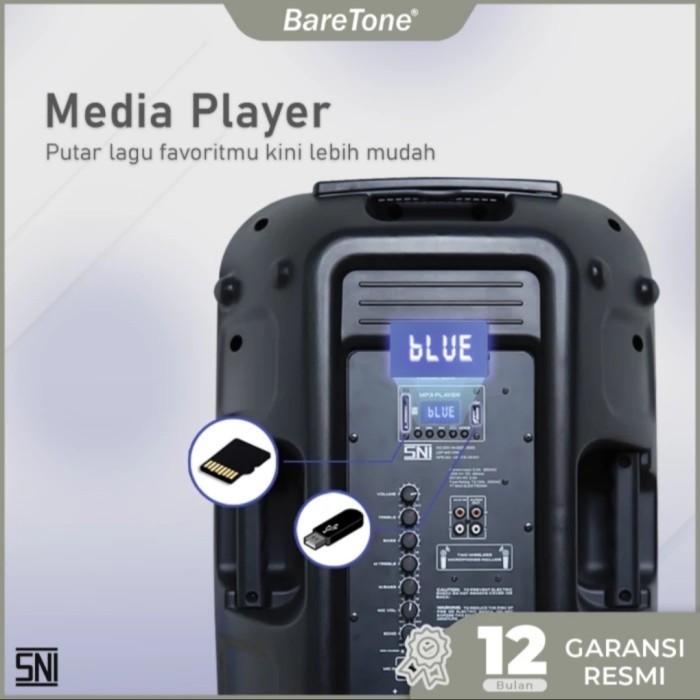Speaker Aktif Portable Baretone 15 Inch Max15Mhwr Bluetooth Original