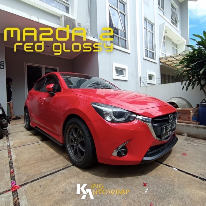 Promo Wrapping Sticker Mobil Full Body Mazda Merah Glossy Maxdecal