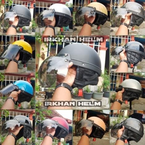 Barangmurahco Helm Chips Bogo Retro Vespa Sni Murah