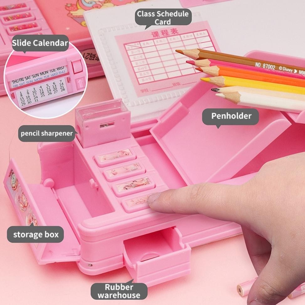 

eq-77 Tempat Pensil Multifungsi Motif Untuk Anak Kotak Pensil Pola Kartun Lapisan Ganda dan Tunggal dengan Rautan Kapasitas Original