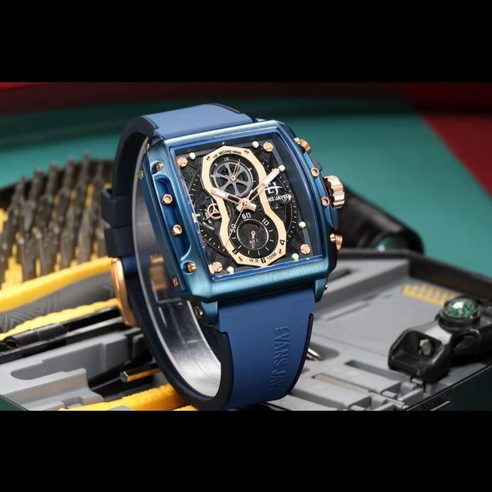 New Arrival Jam Pria Tali Karet/Rubber Evans Jayden 9550 Original Anti Air 10BAR