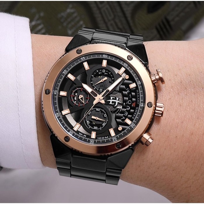 Promo Jam Cowok Kaca Saphire Evans Jayden 9562 Original Jam Tangan Tahan Air