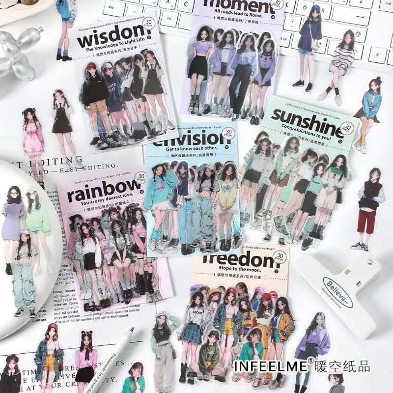 

15pc Sticker Deko Jurnal Fashion Korea Stiker Orang