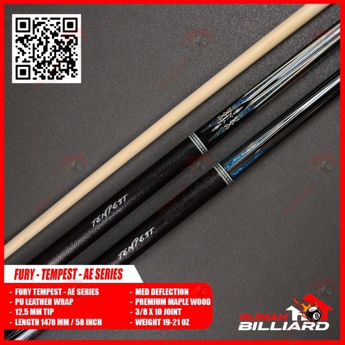STICK BILLIARD - BILLIARD CUE - FURY TEMPEST - AE SERIES - MAPLE WOOD