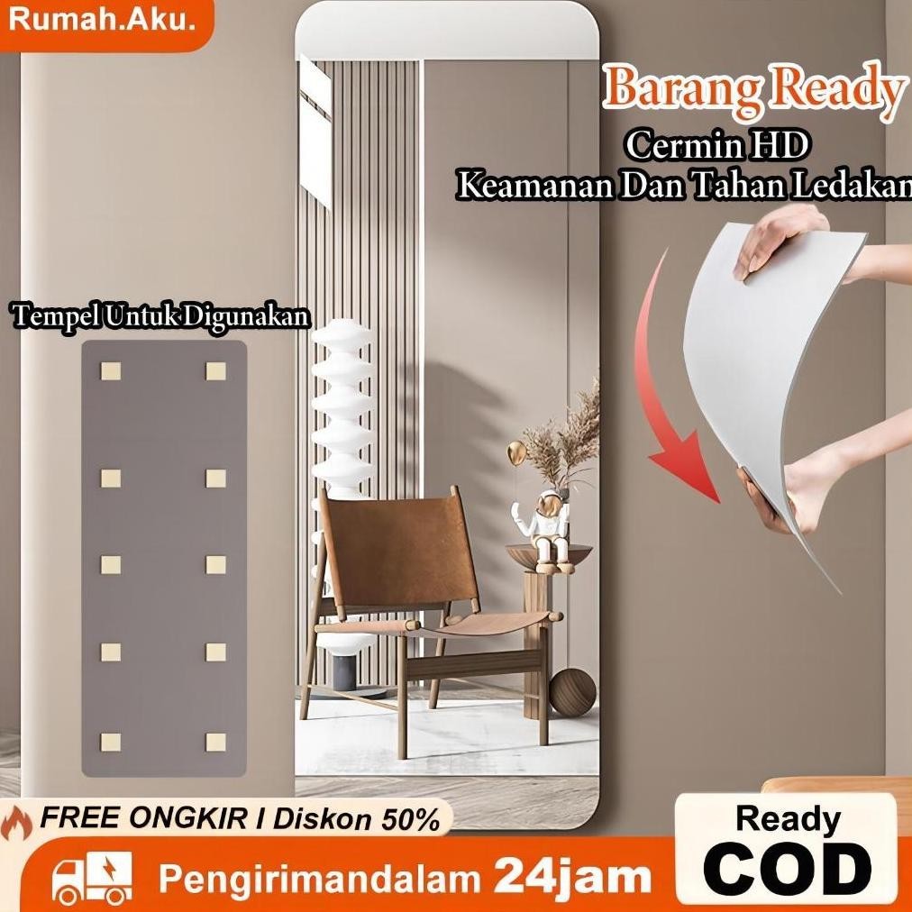 Cermin Full Body Cermin Acrylic Plastic Stiker Cermin Stiker Dinding Cermin Kamar Mandi Cermin Aesth