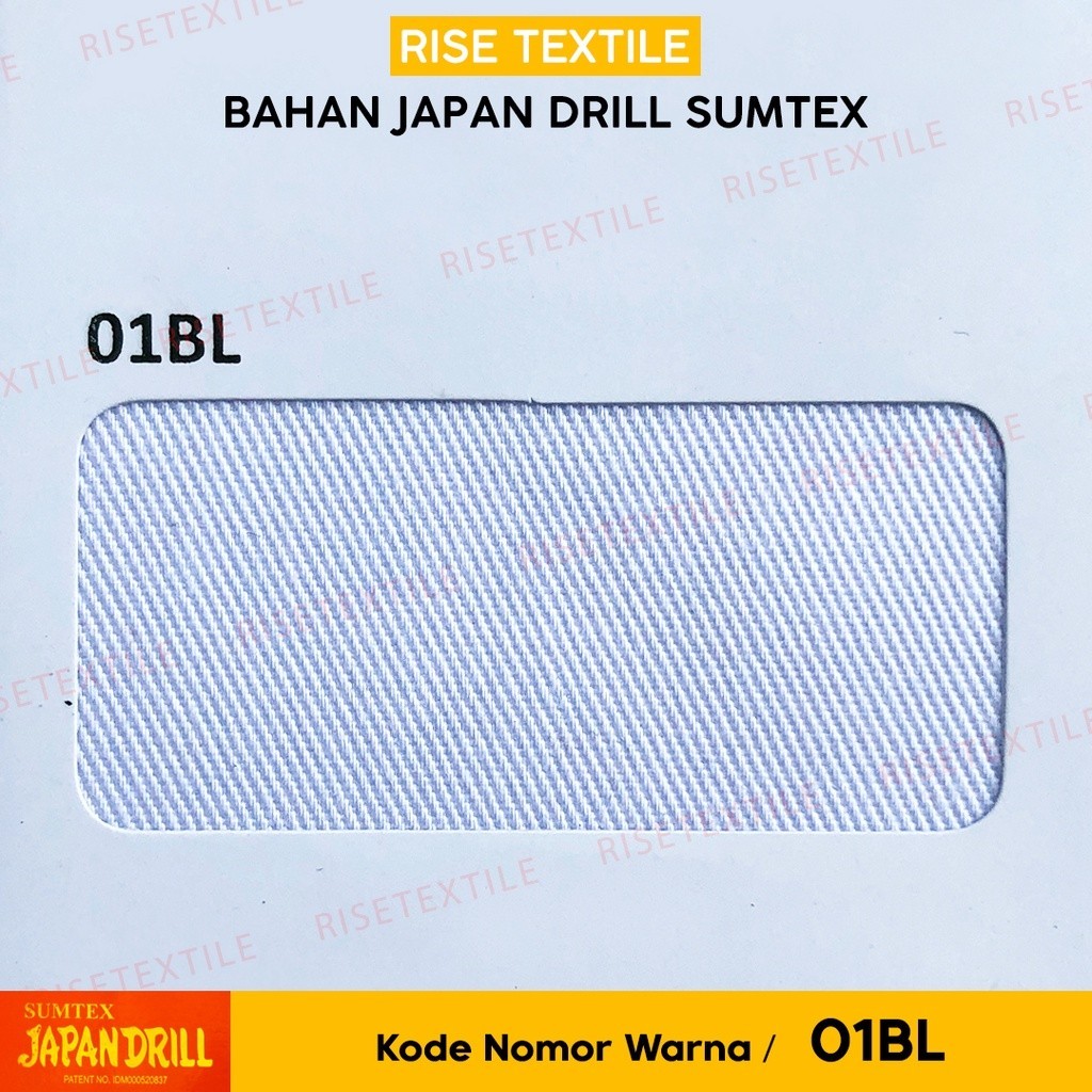 Kain Japan Drill Sumtex Bahan Seragam Bahan Celana Bahan Kemeja Warna Putih Nomor 01BL