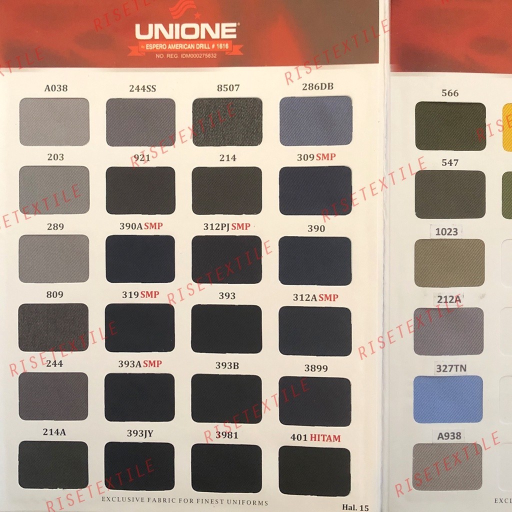 Kain American Drill Bahan UNIONE Kain Eceran Bahan Seragam Kain Celana Kain Kemeja Hal 15-16