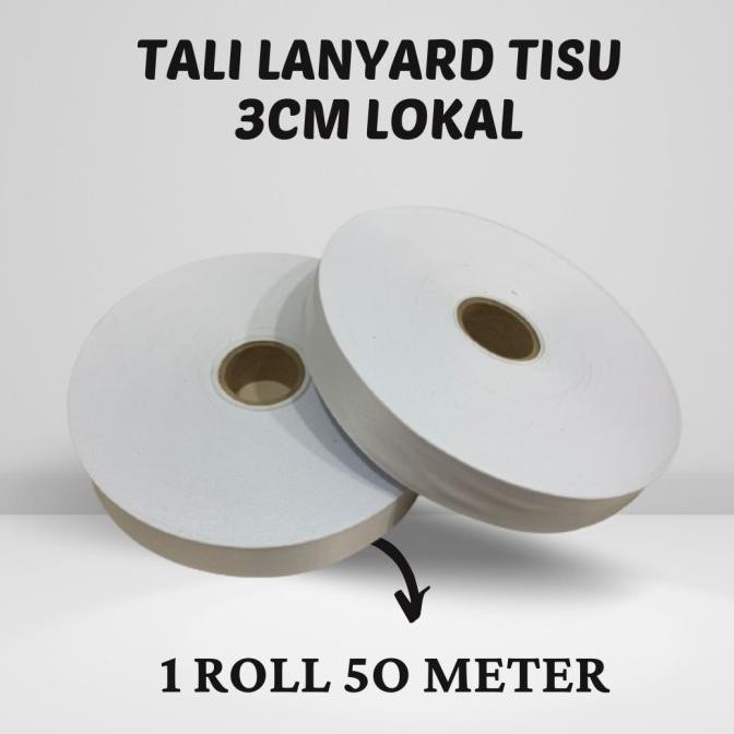 

Tali pita lanyard tissue printing sublim ukuran 3cm produk lokal