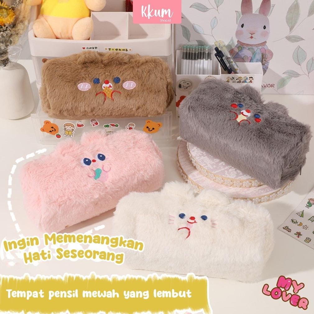 

rt-4 Tempat pensil bulu soft cute/ Tas pensil kosmetik/ Pouch makeup kecil Sale