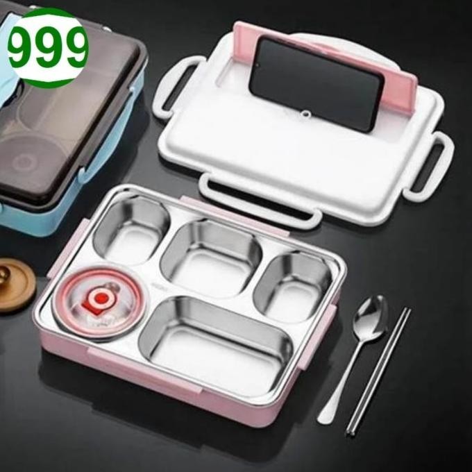 LUNCH BOX #263 LUNCH BOX SEKAT 5 + TAS STAINLESS STEEL SUS 304 LUNCH BOX STAINLESS STEEL 304 T2405