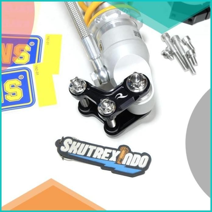 Shock Ohlins PI 701 Pisah + Adaptor Ohlins Riezto Black Vespa Iget 13m