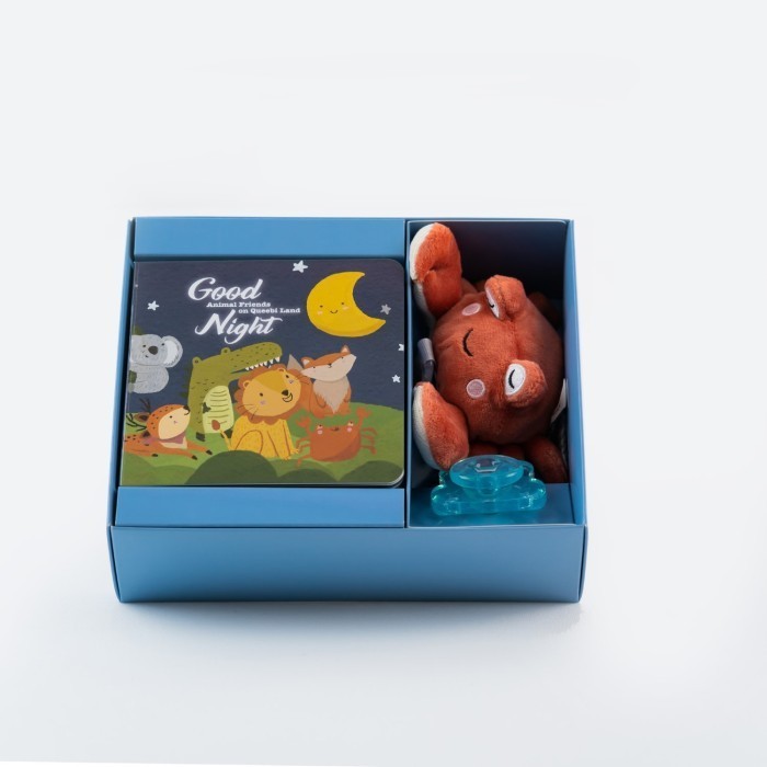 Queebi Baby Book 4-In-1 Gift Set- Board Book, Audio Book, Pacifier