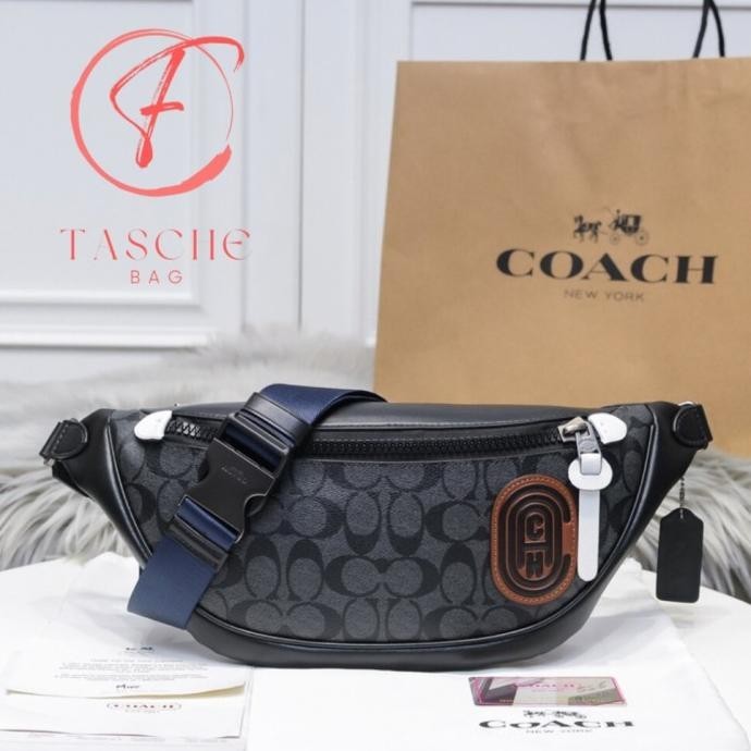 Tas Pria CH waistbag rivington leather sport black signature 79037