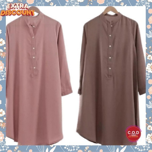 Tunik Wanita Terbaru 2024 Baju Tunik Import Premium Tunic Basic Blouse Tunyk Fashion Muslim Baju Leb