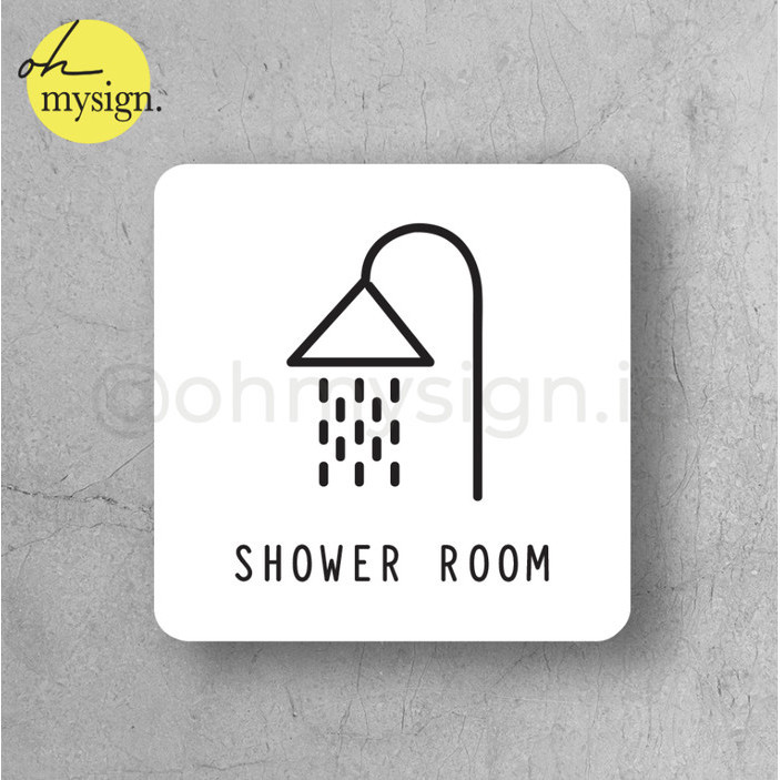 

Sign Shower Room Ruang Shower Akrilik Uv Print Label