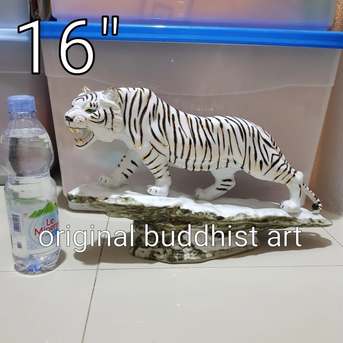 PATUNG MACAN PUTIH PEK HO KERAMIK JUMBO