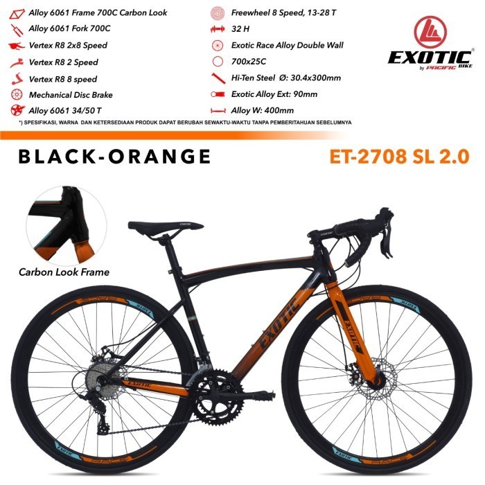 Sepeda Balap EXOTIC 2708 SL 2.0 Alloy Roadbike 700cc