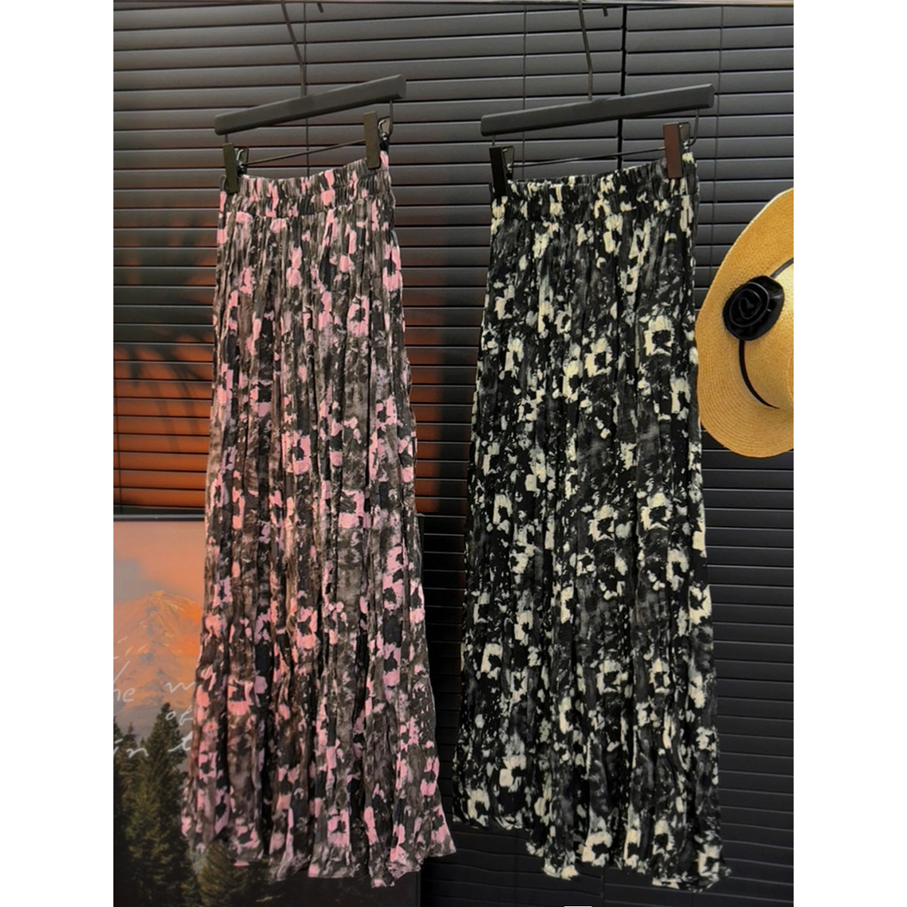 Rok Lipit Sifon Motif Bunga, Rok Lipit Payung Hem Besar Motif Bunga