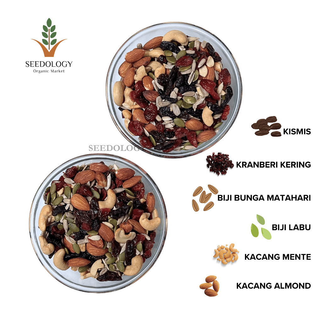 

Mini Mixed Fruit & Nut 100gr - Campuran Kacang dan Buah Kering / Diet / Sehat / Bergizi