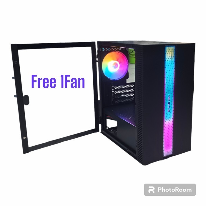 Casing Gaming Nyk Mistic T20 Micro Atx Glass Led Rgb - Pc Case