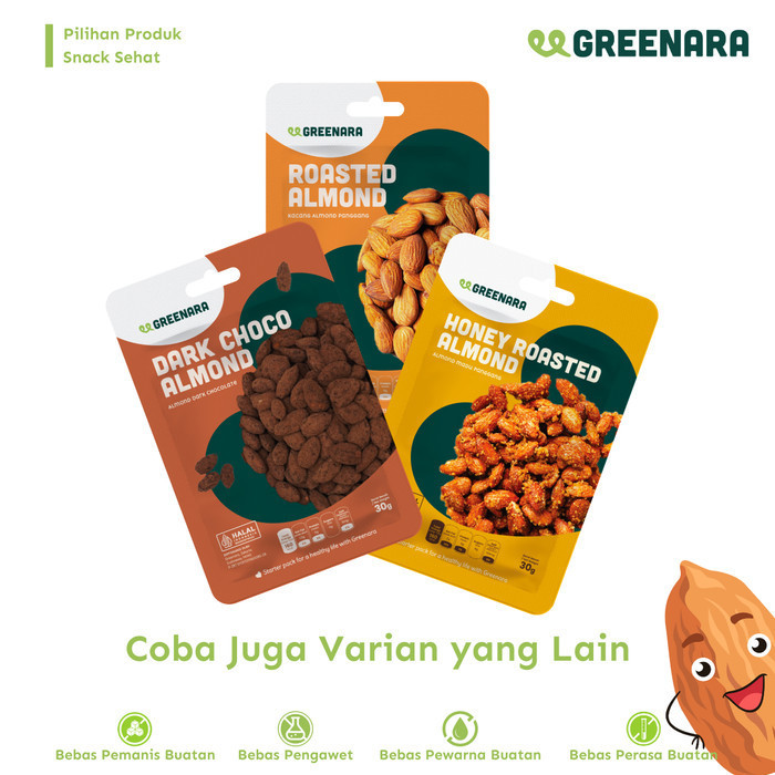 

Andan Greenara One Serving Honey Roasted Almond 30G / Almond Madu