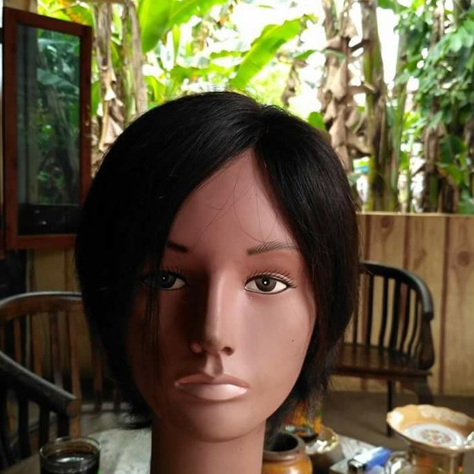 Wig Pendek Human Hair 100% Rambut Asli