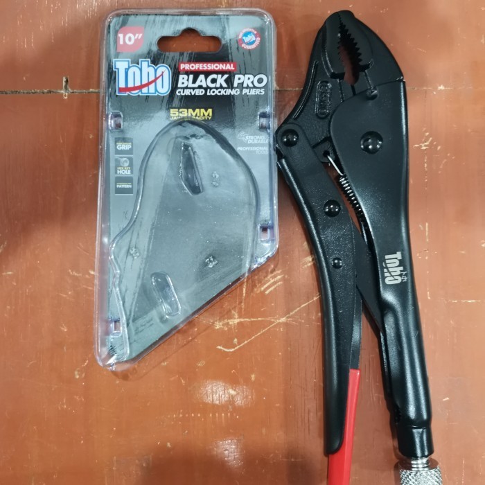 ] TOHO BLACK PREMIUM tang jepit buaya bengkok 10" tang buaya locking pli