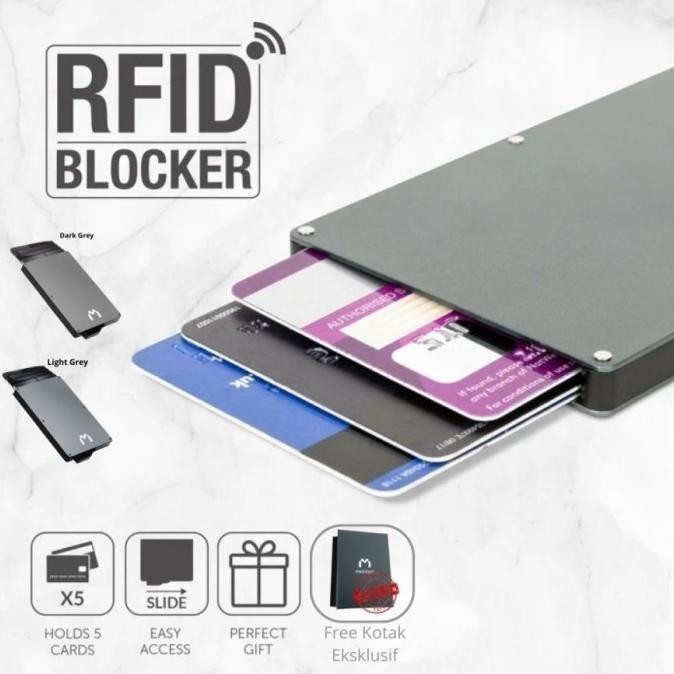 Mediatech RFID Alumunium Card Holder Blocking - Dompet Kartu RFID