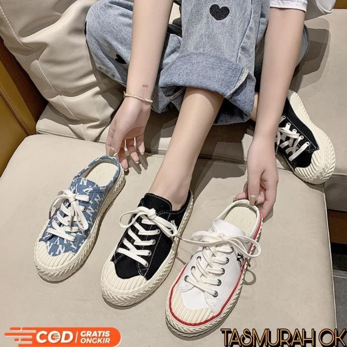 SEPATU SANDAL SELOP ANTISLIP IMPORT WANITA BRANDED KANVAS SNEAKER ORI