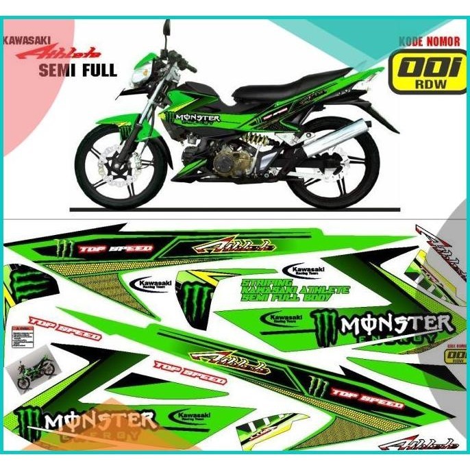 Stiker striping decal striping kawasaki Athlete semifullbody variasi 1