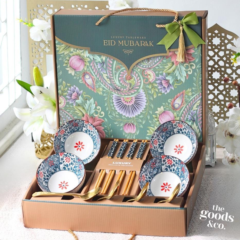 

QV21 Luxury Hampers Lebaran Idul Fitri Mangkok Set Premium Eid Mubarak Gift Set Mangkok KeramikParselLebaran Hamper Bowl Set Luxury Terlaris
