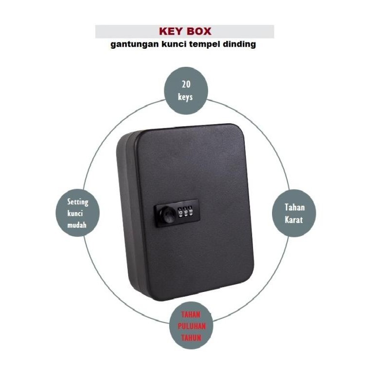 

COD key box zehn WALL KEY CABINET 20 SLOT kombinasi angka