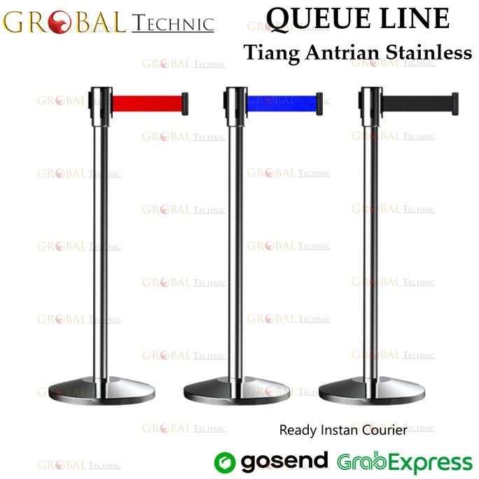 

Standing Barrier Queue Line 2M Steel Base / Tiang Pembatas Antrian / Penghalang Jalan Stainless Kualitas Premium