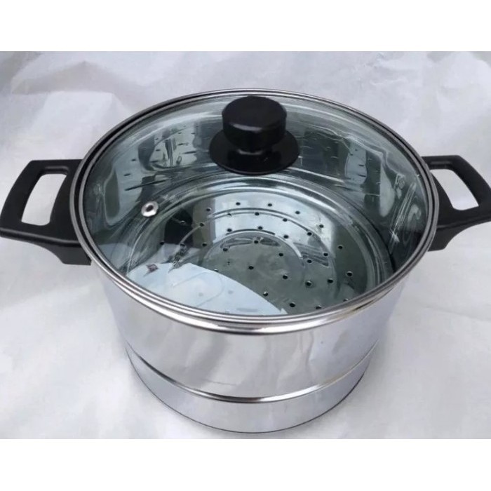 Dandang Panci Kukus Steamer Nasi Tutup Kaca