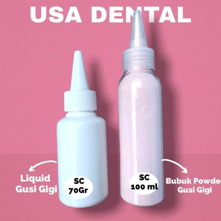 GH DENTAL BAHAN GUSI GIGI PALSU / BAHAN SAMBUNG GUSI PALSU POWDER DAN LIQUID SC TERLARIS