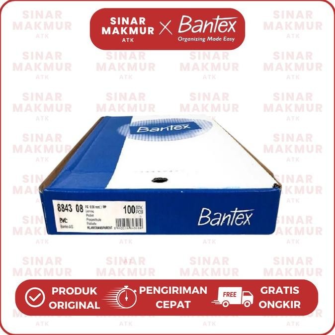 

Pp Pocket Sleeves/Sheet Protector Clear 8843 08 Folio Bantex (Pak) Kualitas Premium