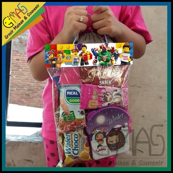 

TERBARU 10PCS LABEL KARAKTER LEGO + PLASTIK SNACK ULTAH UK. 20X35 CM !!