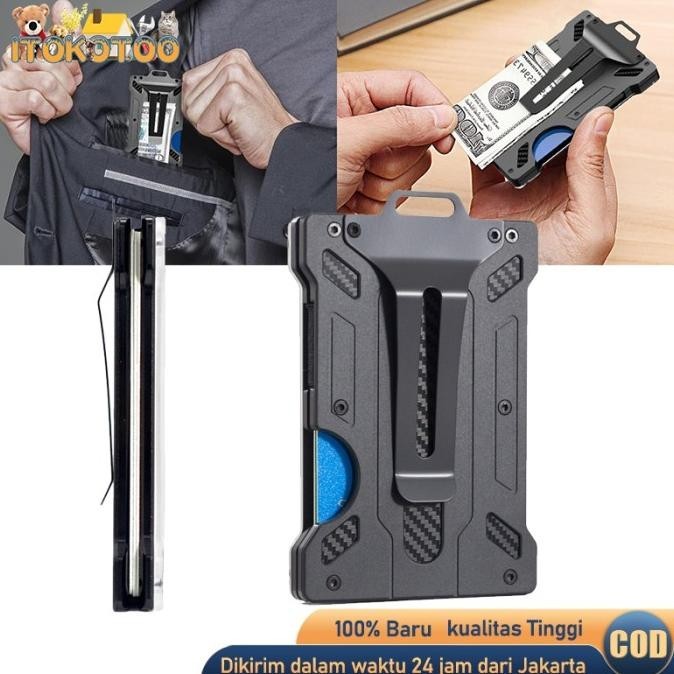 

Dompet Modern Dompet Kartu Atm Nama Rfid Tempat Kartu Kerja Money Clip Kualitas Premium