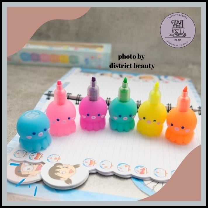 

HOT DEAL HIGHLIGHTER GURITA SPIDOL WARNA WARNI KARAKTER HEWAN OCTOPUS 6