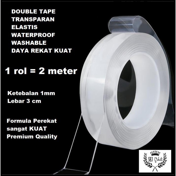 

BEST DEAL LAKBAN DOUBLE TAPE PREMIUM NANO POWER SELOTIP ISOLASI 2 SISI-2MX3CM !!!!!