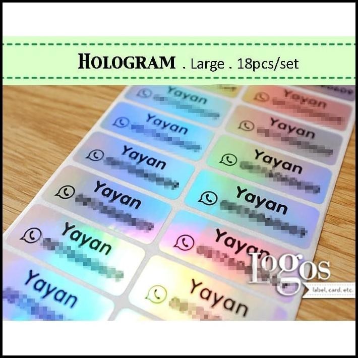 

TERMURAH HOLOGRAM LARGE. STIKER LABEL NAMA WATERPROOF STIKER NAMA ANAK POLOS
