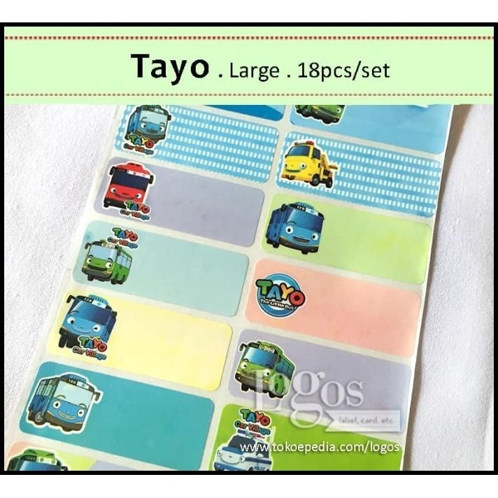 

TERBARU TAYO LARGE. STIKER LABEL NAMA WATERPROOF KOREA LITTLE BUS ROGI GANI !!