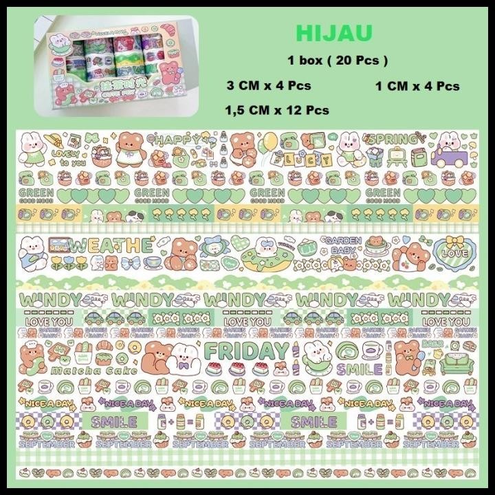 

BEST DEAL 20 SET WASHI TAPE SELOTIP ISOLASI PAPER MOTIF CUTE AT0129 !!!!