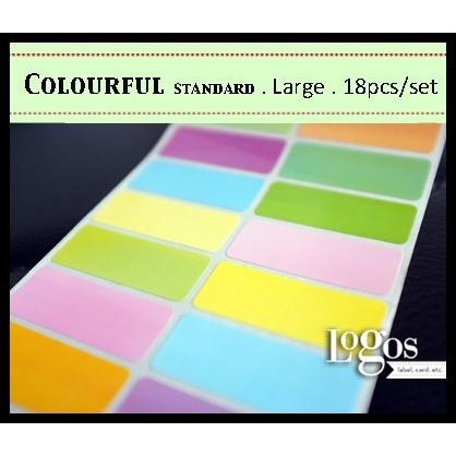 

TERBARU COLOURFUL LARGE STANDARD. STICKER LABEL NAMA WATERPROOF WARNA WARNI !!