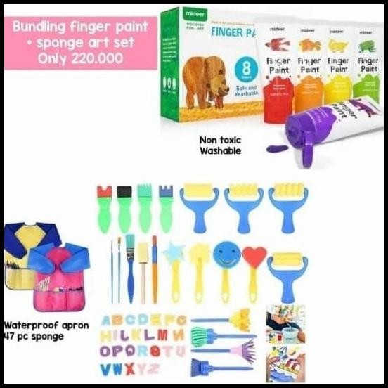 

HOT DEAL BUNDLING BOOK FINGER PAINT + SPONGE ART SET !!!!