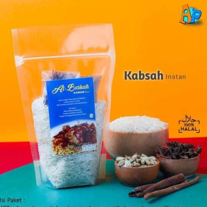 

Beras Basmati Dan Bumbu Nasi Kabsah Instan Siap Saji Al-Barkah 400G Legaza