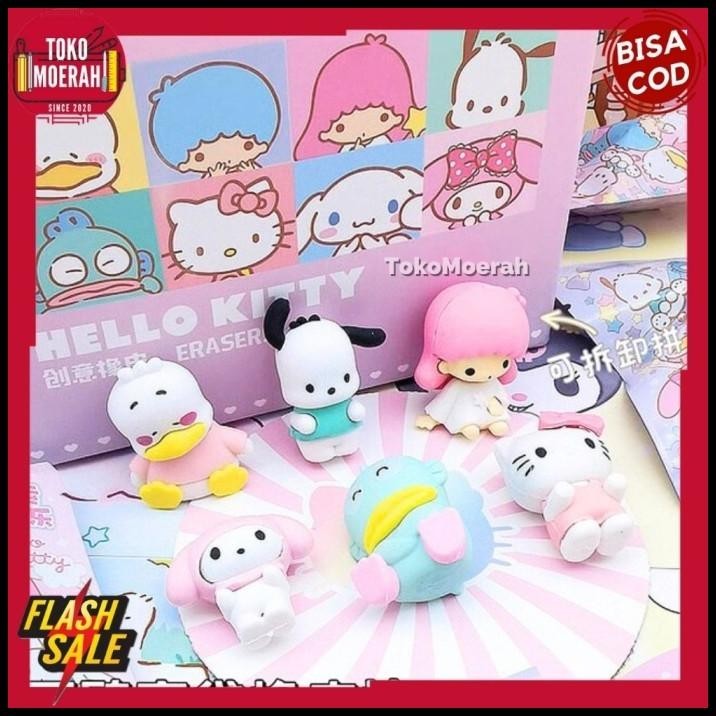 

HOT DEAL 1 BOX 32PCS PENGHAPUS MISTERI SANRIO V2 MYSTERY BOX ERASER SANRIO V2