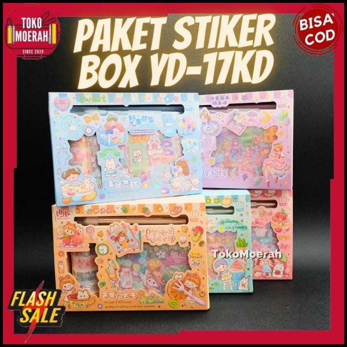

DISKON STIKER BOX YD-17KD PAKET STICKER LUCU UNIK WASHI TAPE PISAU STIKER COD !!!!!!!